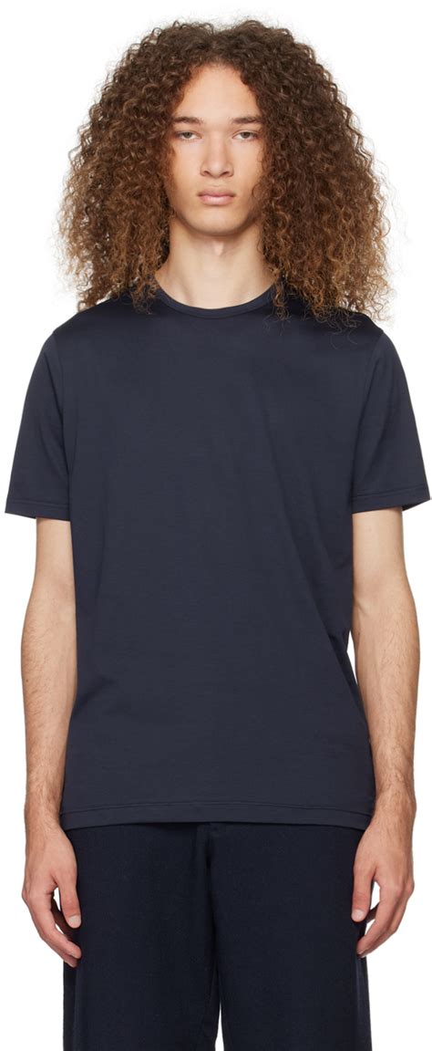 Navy Classic T Shirt By Sunspel On Sale