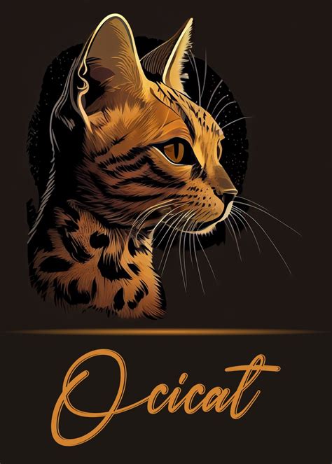 Elegant Ocicat Poster Picture Metal Print Paint By Artistic