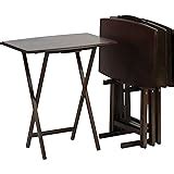 Amazon Pj Wood Folding Tv Tray Table Snack Table With Storage