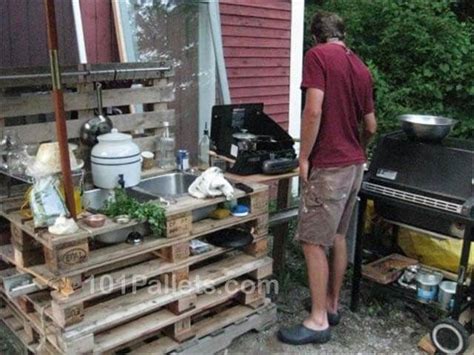 Fantastic Pallet Outdoor Kitchen Outdoor Küche Palettenmöbel Möbel