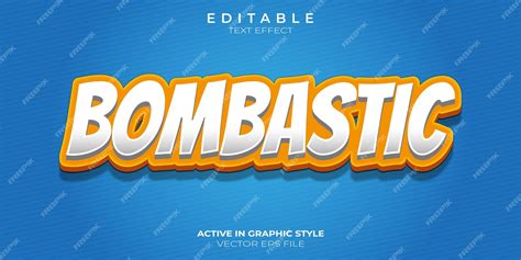 Premium Vector | Bombastic text effect minimalist 3D style