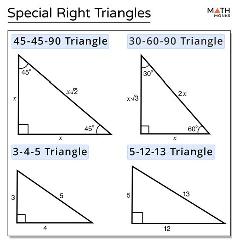 Special Right Angled Triangles Worksheet Angleworksheets