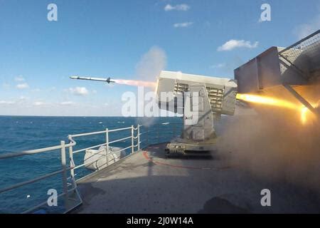 A Rim Rolling Airframe Missile Ram Is Launched From The