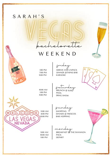 Las Vegas Bachelorette Itinerary Bachelorette Party Etsy Artofit