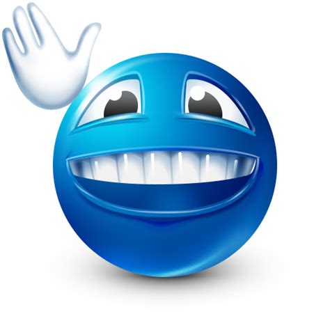 Waving Hello Blue Emoji Animated Emoticons Emoji Wallpaper