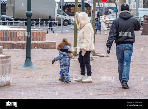 Russia, Moscow. People are seen in a city street Stock Photo - Alamy