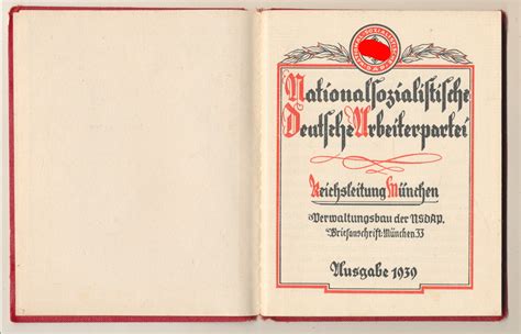 Rotes Parteibuch Der Nsdap Ausgabe R Tzer Bereich Neumarkt