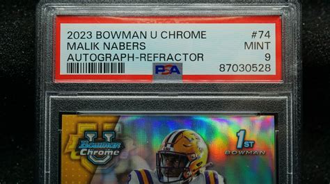 Bowman Chrome University U Malik Nabers Auto Refractor Psa