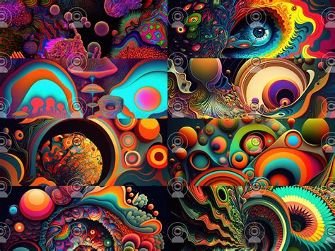 Trippy Desktop Background 8 Pack Digital Download AI Backgrounds Desktop Backgrounds Psychedelic ...