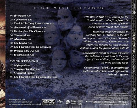 Car Tula Trasera De Nightwish Oceanborn Collector S Edition Portada