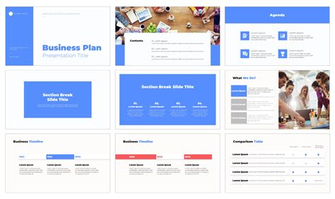 Business Plan Layout presentation template Google Slides and PowerPoint