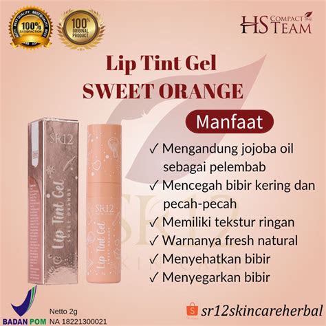 Jual Sr Lip Tint Sweet Orange Tahan Lama Ringan Melembabkan Mengatasi