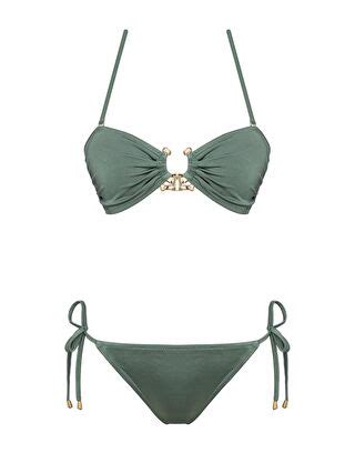 Sailor Moda Petrol Straplez Aksesuar Brezilya Bikini Takım S LCW