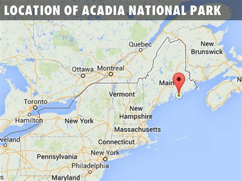 Acadia National Park Maine Map Map