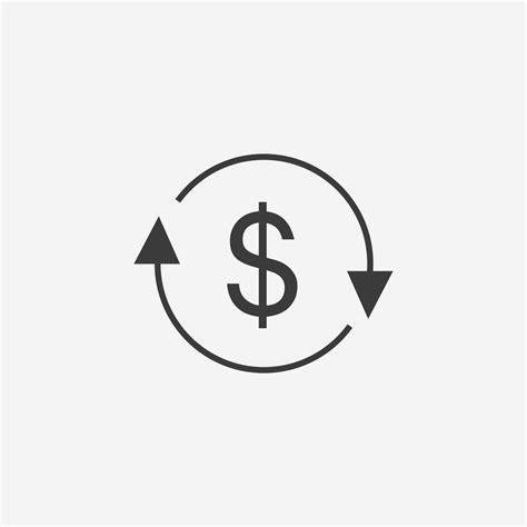 Money Dollar In Circle Arrow Icon Vector Currency Cash Bank