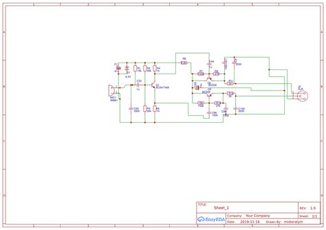 WM61A to XLR schematic - EasyEDA