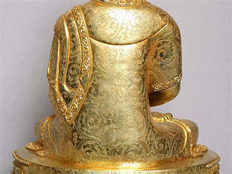 Amitabha Buddha Idol From Nepal Nepalese Gilded Copper Statue