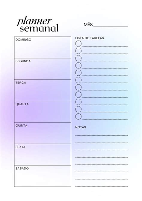 Planner Semanal Para Imprimir