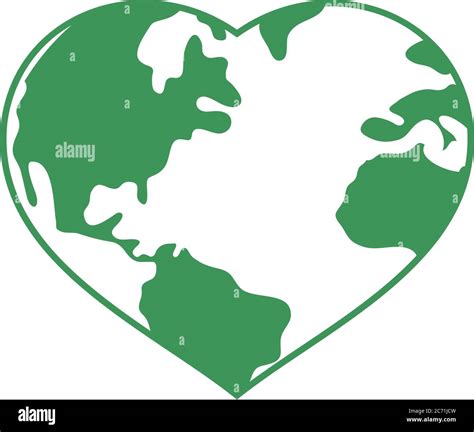 World Planet Earth With Heart Shape Vector Illustration Design Stock