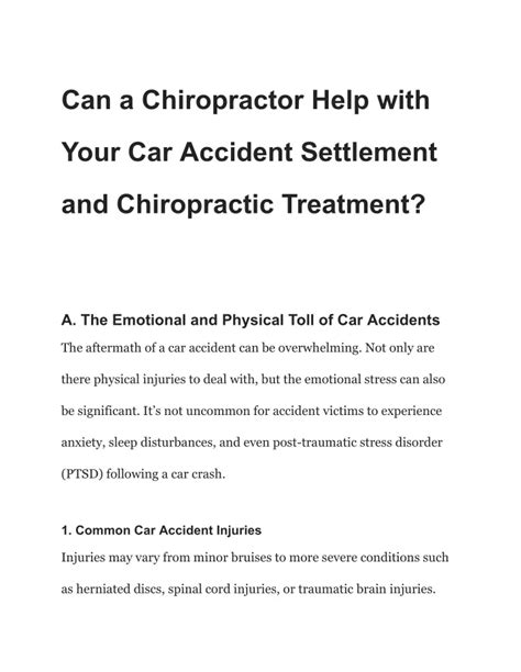 Ppt Can A Chiropractor Help With Your Car Accident Settlement And