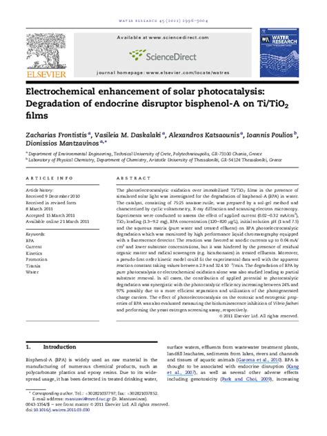 Pdf Electrochemical Enhancement Of Solar Photocatalysis Degradation