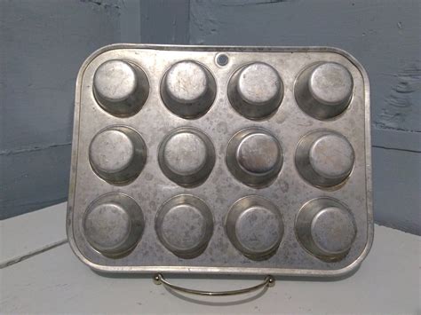 Mini Muffin Pan Cup Cupcake Tin Vintage Mirro Aluminum No M