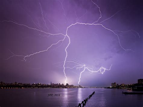 Lightning Night Light Nature Storm Cities Sky Landscapes