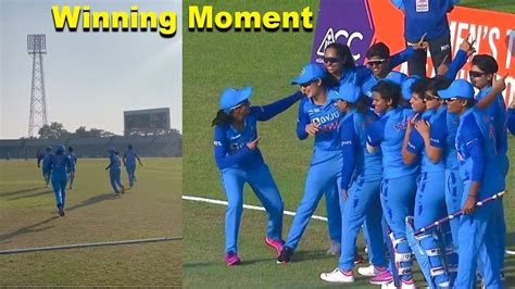 Indian Womens Team Amazing Celebration After Defeating Sri Lanka In Asia Cup Final 2022 Youtube