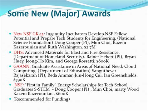 Some New Major Awards New Nsf Gk Ingenuity Incubators Develop Nsf