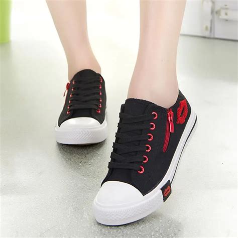 Women Summer Canvas Shoes Lace Up Ladies Spring Casual Vulcanize Shoes