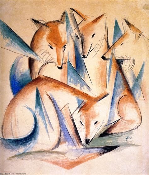 Kunstreproduktionen Foxes Auch Bekannt Als Four Foxes 1913 Von Franz