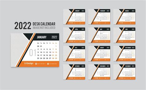 Plantilla De Calendario De Escritorio Lista Para Imprimir Para El A O