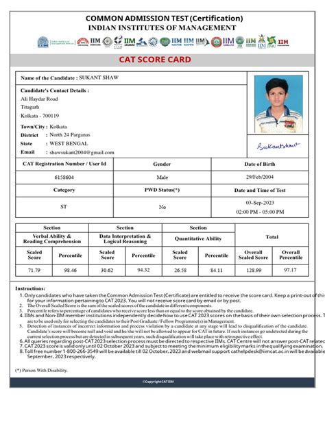 Cat Scorecard Pdf