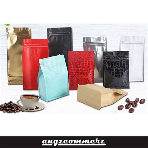 Jual Standing Pouch Kemasan Kopi Flat Bottom Zipper Premium Aluminium