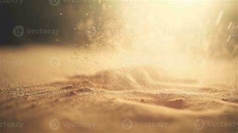 Dust particles sprayed by the wind. Sand on the ground or dust on the ...