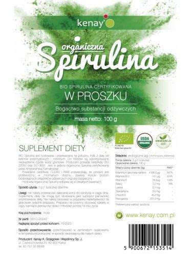 Kenay SPIRULINA CERTFIKOWANA ORGANICZNA 200g Visanto Jerzy Zięba