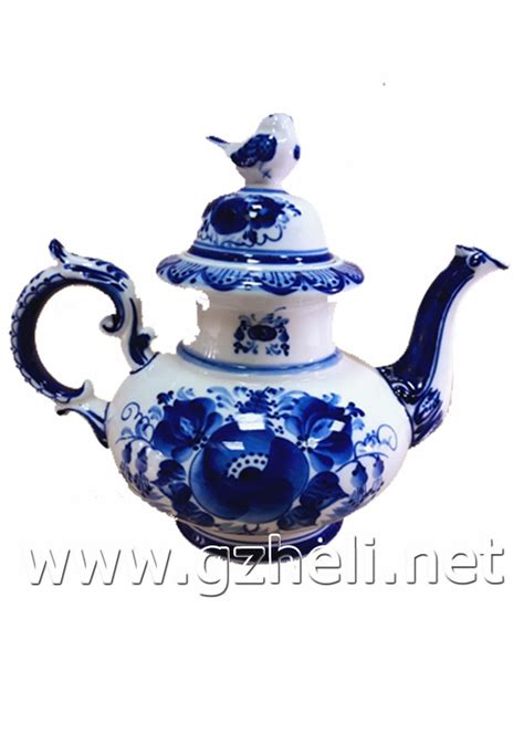 Чайник "Воробей". Гжельский фарфор. арт. 3798 | Гжель