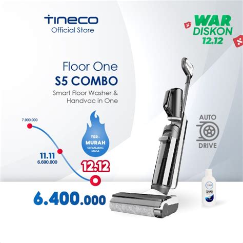 Jual Tineco Floor One S Combo Smart Wet Dry Cordless Stick Handheld