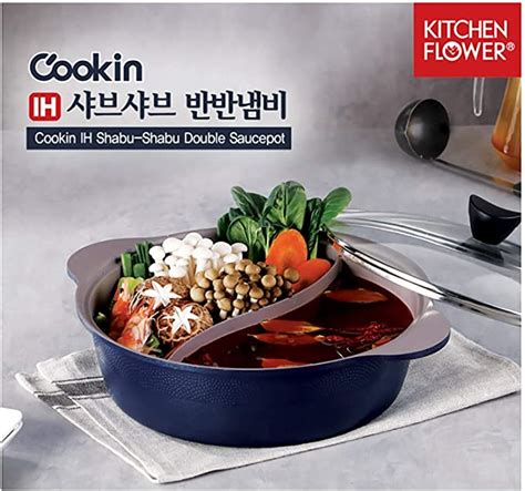 Amazon Cookin Ih Shabu Shabu Divider Hot Pot Induction Cooktop Ceramic Coating Double