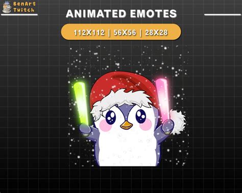 Animated Twitch Emote Penguin Cheering Cute Christmas Twitch Emotes