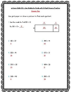 Envision Math Th Grade Topic Divide Whole Numbers By Joanna