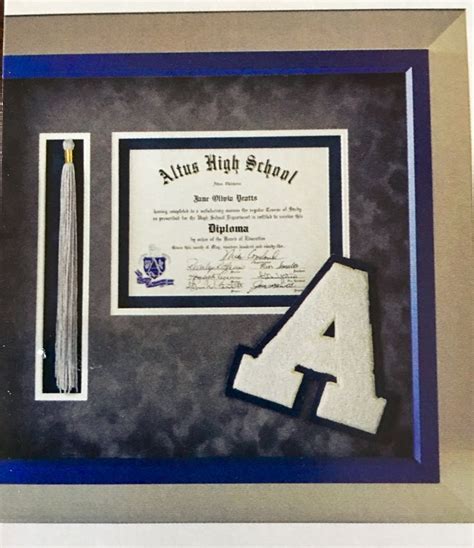 High School Diploma Framed | Shadow box graduation, Diploma frame, High ...