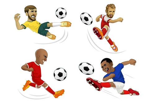 Cartoon Football player soccer collection 23226928 Vector Art at Vecteezy