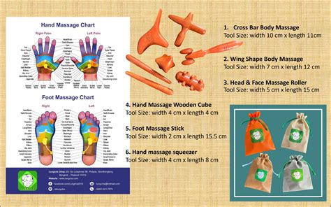 4 Types 5 Piece Set Of Body Hand Foot Massage Lungcha Traditional Thai