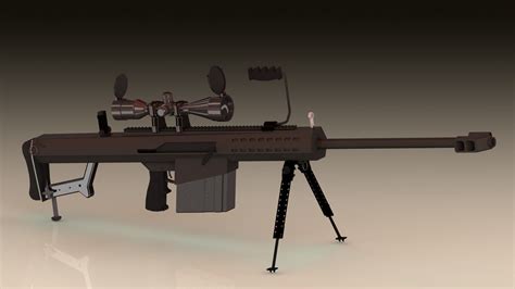 Barrett M Caliber Sniper Rifle Free D Model Stl Cgtrader