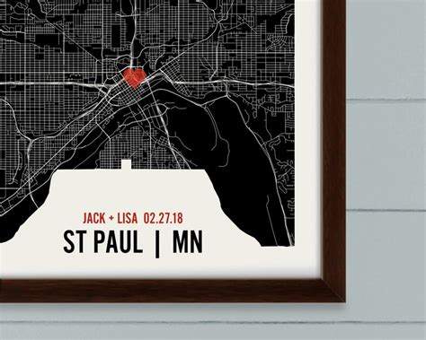 Personalized St Paul City Map Art Print Custom Run Modern | Etsy