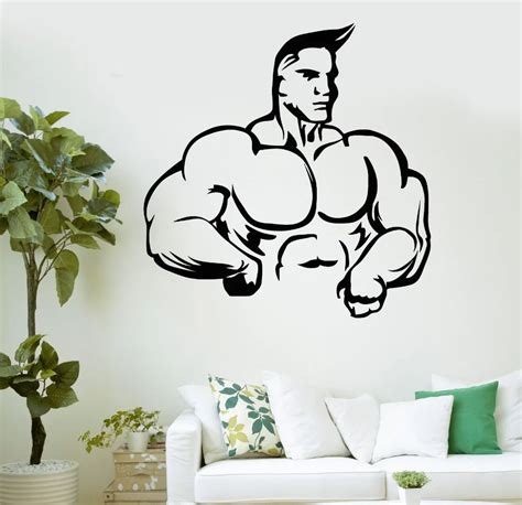 Wall Decal Bodybuilding Fitness Sport Muscled Gym Vinyl Stickers In