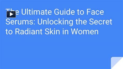 Ppt Face Serums For Women Solutions For Every Skin Concern