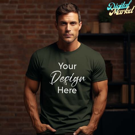 Gildan Mockup Military Green Gildan Mockup Military Green Tshirt