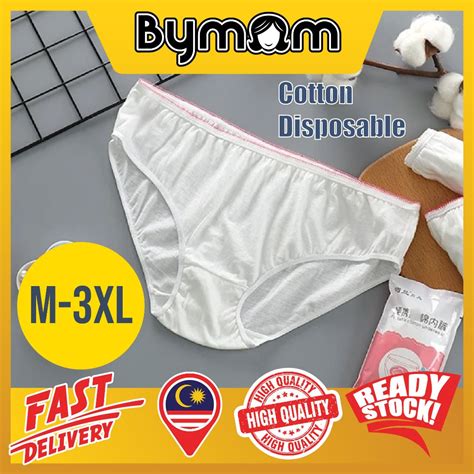 BYMOM 5 PCS SET Cotton Disposable Panties Seluar Dalam Pakai Buang